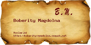 Boberity Magdolna névjegykártya